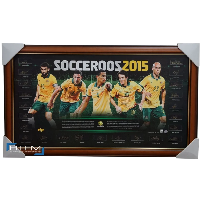 2015 Asia Cup Champions Socceroos Team Signed Print Framed Cahill No 4 of 100 - 1048