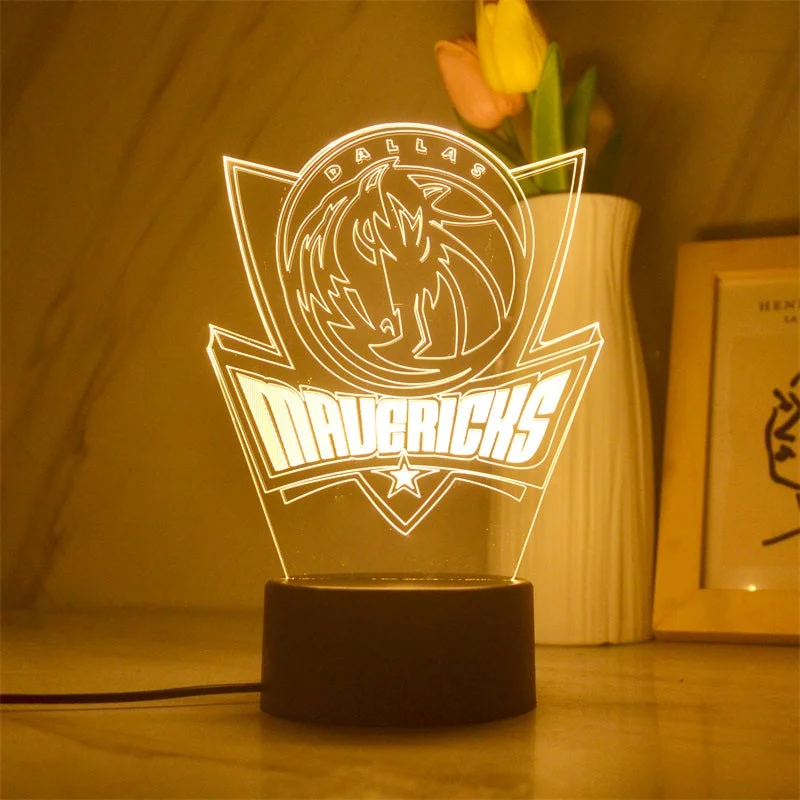 NBA Dallas Mavericks Team Logo 3D lamp souvenir-1/3/7/16 colors lamp base