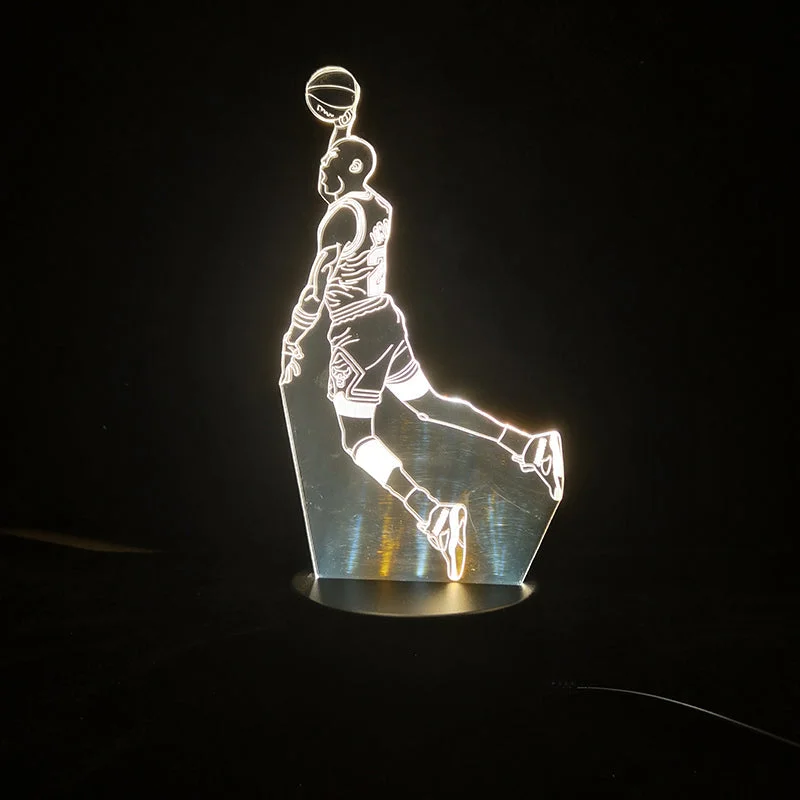 NBA Michael Jordan 3D lamp souvenir-1/3/7/16 colors lamp base