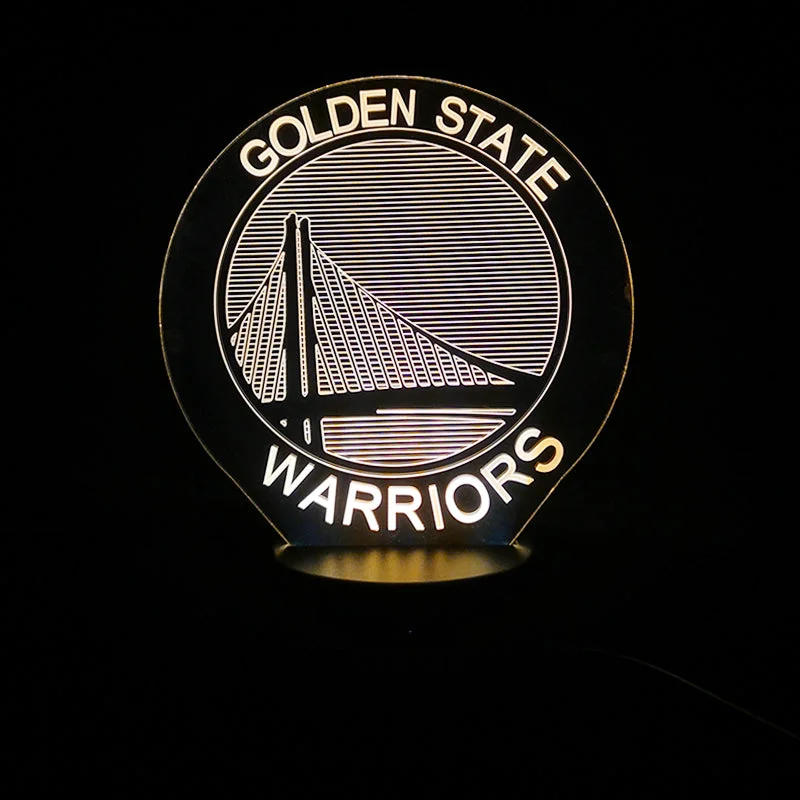 NBA Golden State Warriors team logo 3D lamp -1/3/7/16 colors lamp base