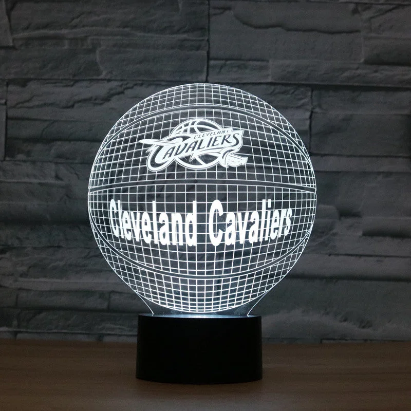 NBA Cleveland Cavaliers basketball 3D lamp -1/3/7/16 colors lamp base