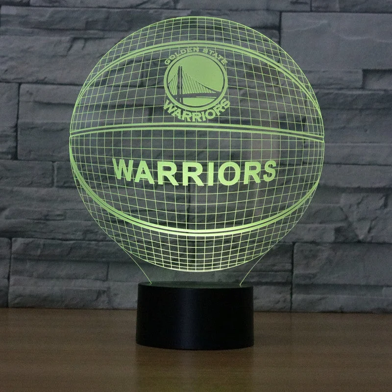 Golden State Warriors basketball 3D lamp -1/3/7/16 colors lamp base