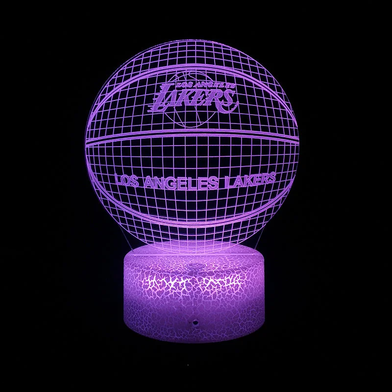 Los Angeles Lakers basketball 3D night light -1/3/7/16 colors lamp base