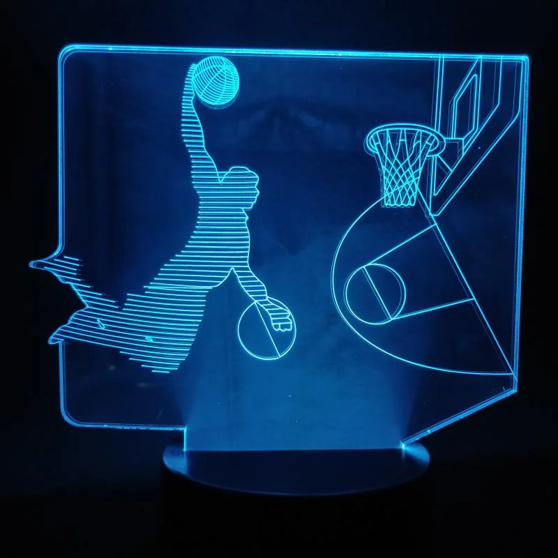 Basketball gifts - 3D dunk night light 1/3/7/16 colors variations