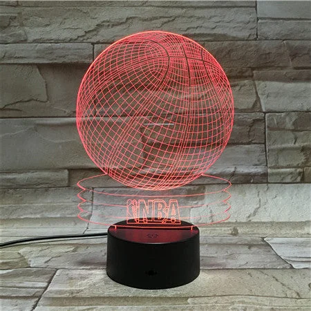 3D NBA basketball night light 1/3/7/16 colors variations boys gifts