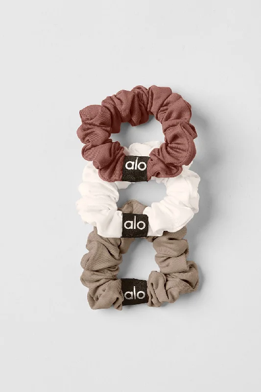 Fresh Mini Scrunchie 3-Pack - Chestnut/Ivory/Gravel