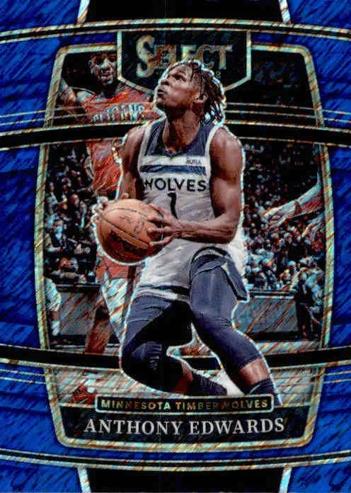 Anthony Edwards, Concourse Shimmer Prizm, 2021-22 Panini Select Basketball NBA