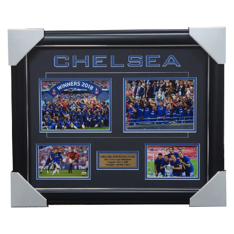 Chelsea 2018 Fa Cup Champions Photo Collage Framed With Plaque - 3441