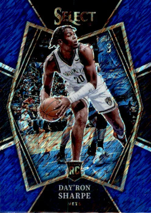 Dav'Ron Sharpe, RC, Premier Level Shimmer Prizm, 2021-22 Panini Select Basketball NBA