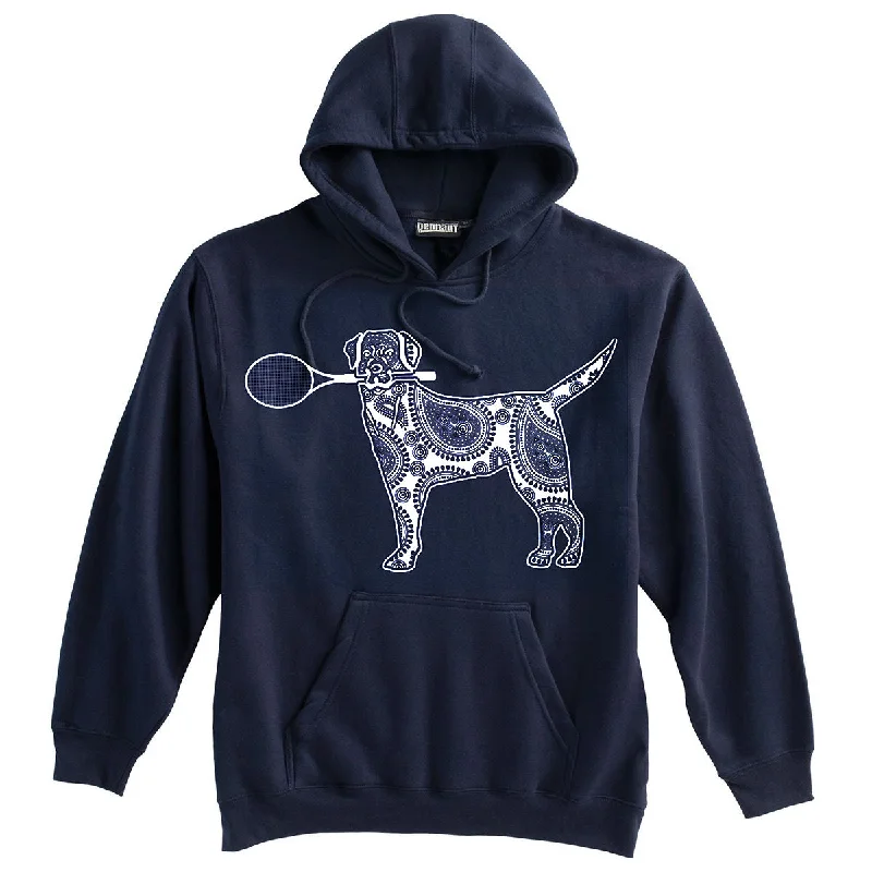 Dog with Tennis Racquet Heavyweight Hoodie