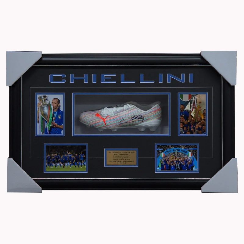 Giorgio Chiellini Signed Italian 2020 Euro Champions Puma Boot Box Framed - 5173