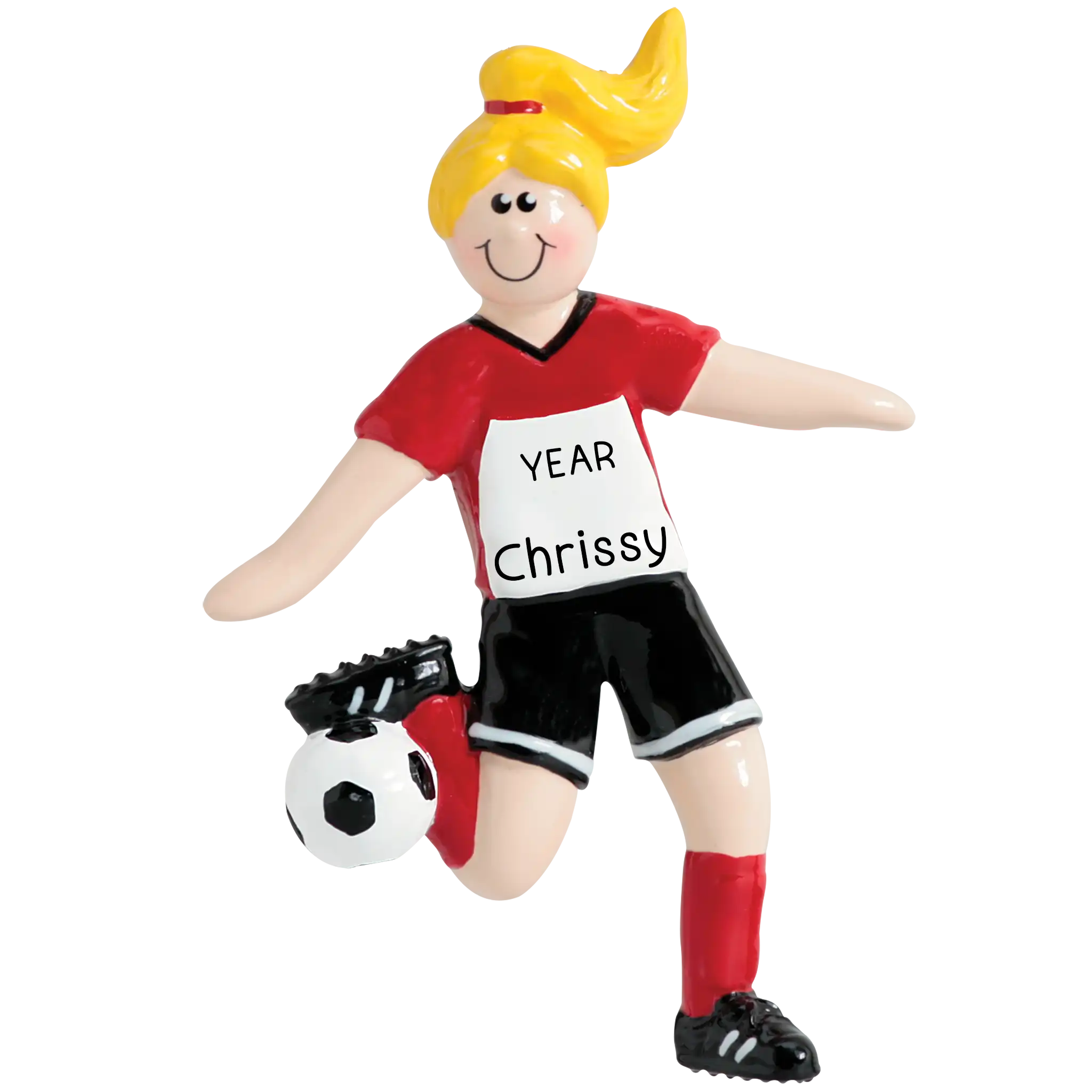 Soccer Girl Christmas Ornament - Blonde