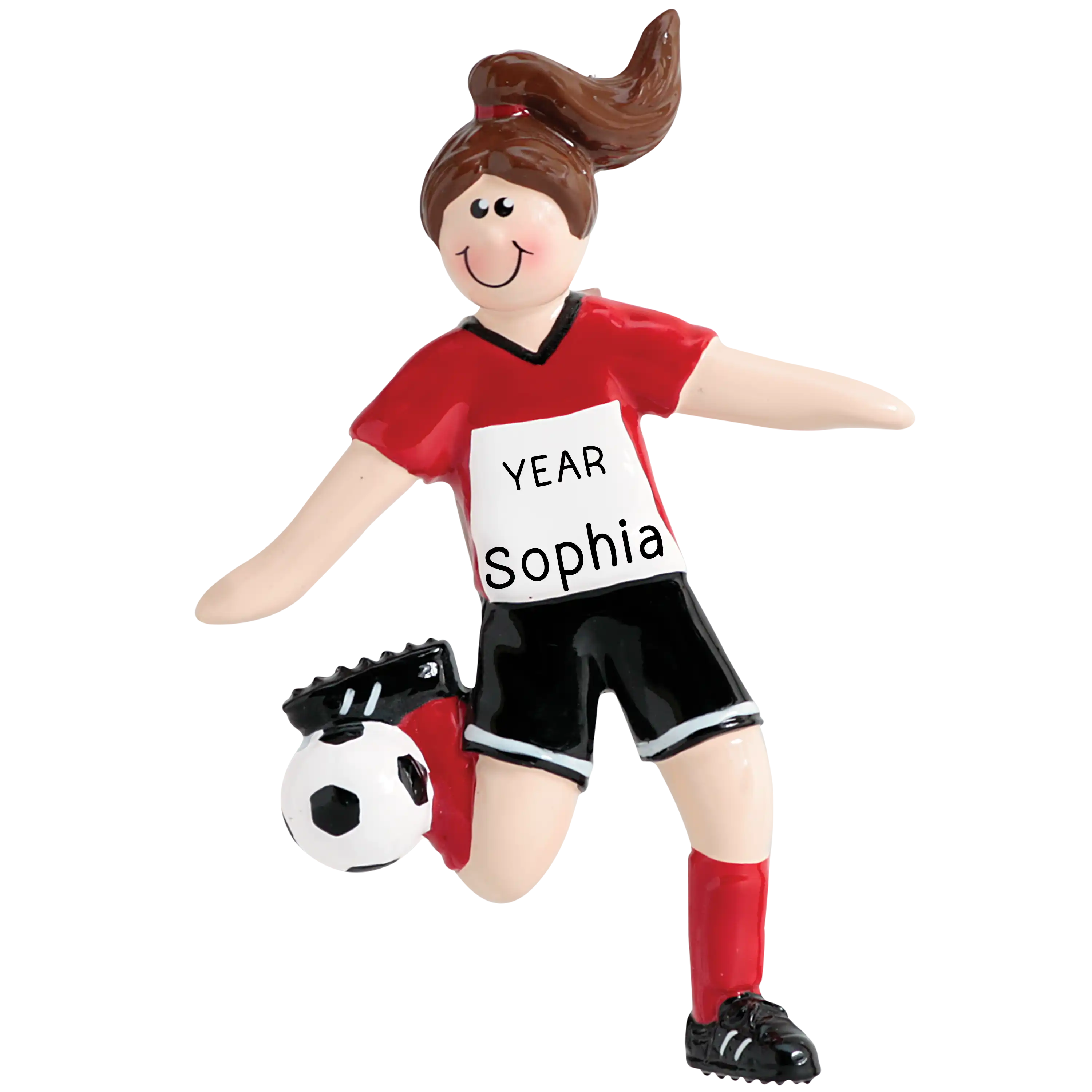 Soccer Girl Christmas Ornament - Brunette