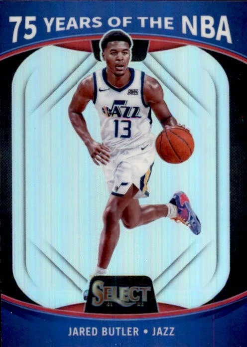 Jared Butler, 75 Years of the NBA, Silver Prizm, 2021-22 Panini Select Basketball NBA