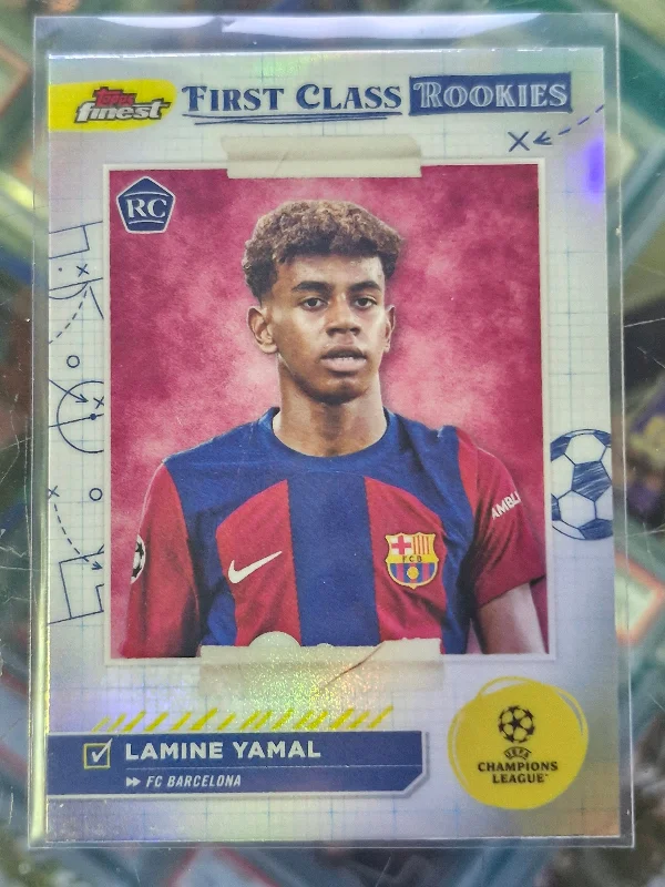 LAMINE YAMAL FIRST CLASS ROOKIES * 2023-24 Topps FINEST UEFA UCC BARCELONA RC 🔥