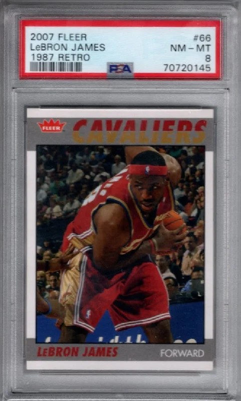 Lebron James, 1987 Retro, 2007 Fleer Basketball NBA, PSA 8