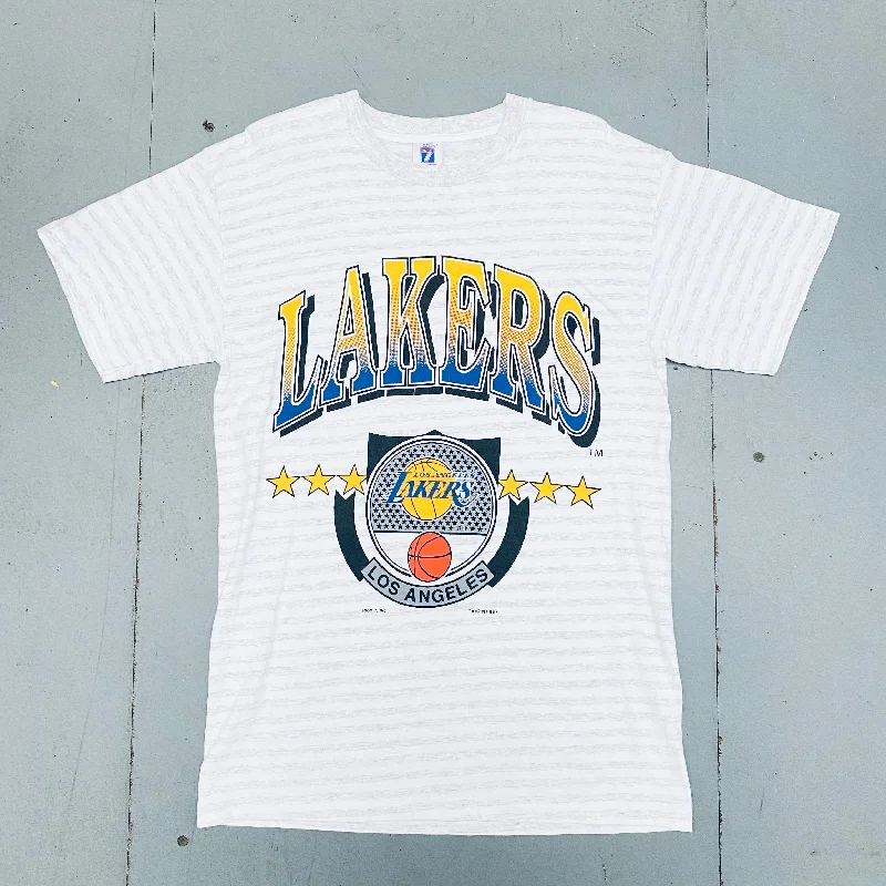 Los Angeles Lakers: 1991 Logo 7 Graphic Spellout Tee (M)