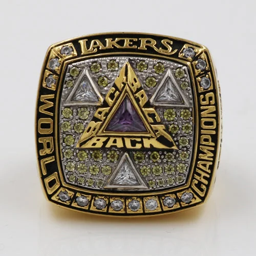 Los Angeles Lakers 2002 NBA Finals National Basketball World Championship Ring With Pueple Amethyst