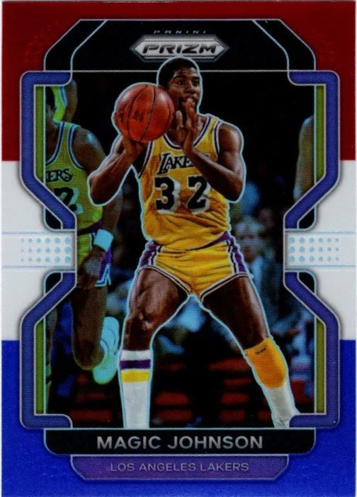 Magic Johnson, Red White Blue Prizm, 2021-22 Panini Prizm Basketball NBA