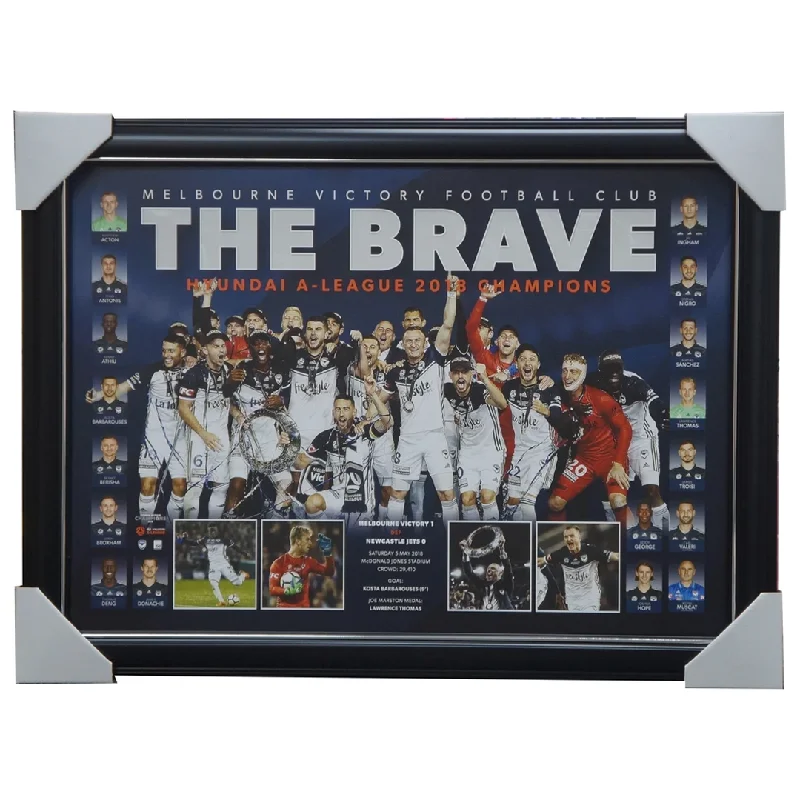 Melbourne Victory 2017/18 a-league Champions Official Limited Edition Sportsprint Framed - 3438