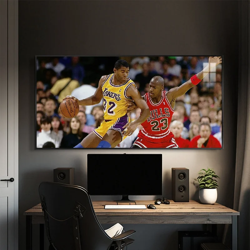 Michael Jordan and Magic Johnson Wall Art