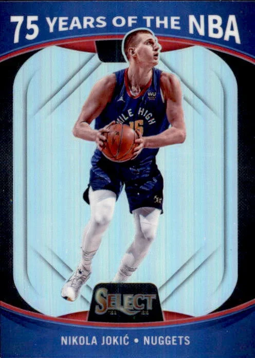 Nikola Jokic, 75 Years of the NBA, Silver Prizm, 2021-22 Panini Select Basketball NBA