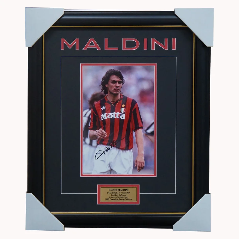 Paolo Maldini AC Milan Signed Photo Framed + COA - 5389