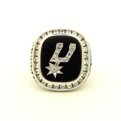 San Antonio Spurs 1999 NBA Finals National Basketball World Championship Ring With Black Obsidian