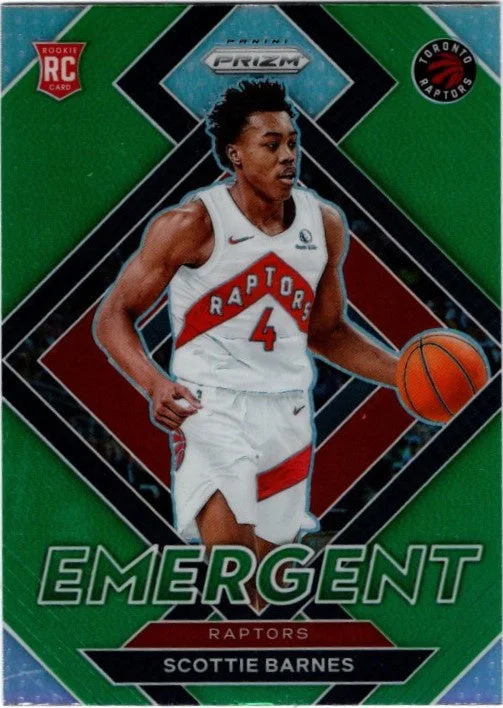 Scottie Barnes, RC, Emergent Green Prizm, 2021-22 Panini Prizm Basketball NBA