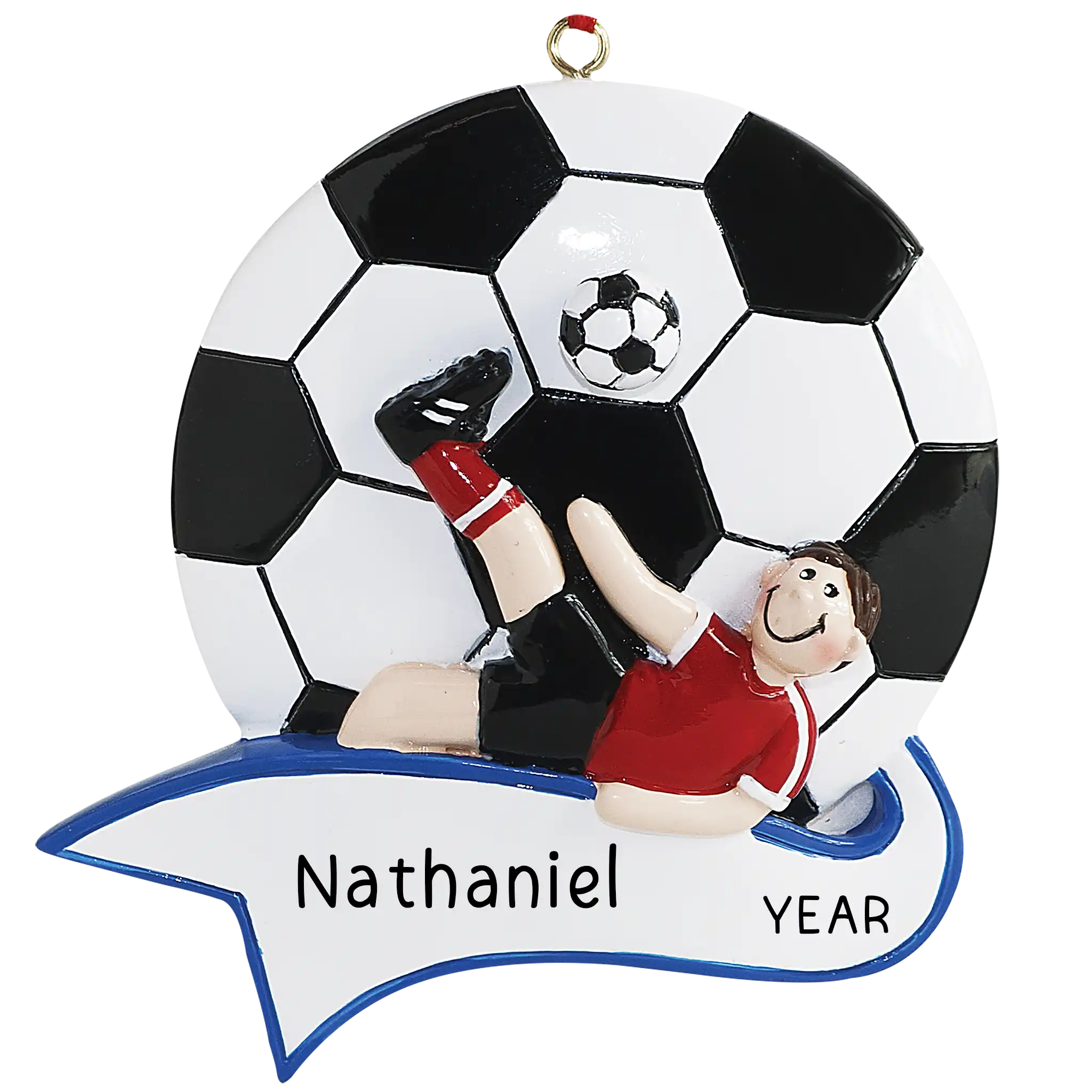 Soccer Kick Boy Christmas Ornament