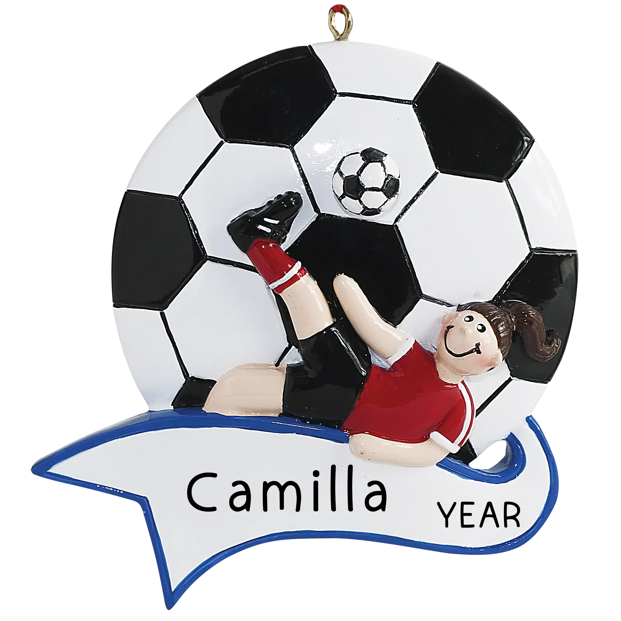 Soccer Kick Girl Christmas Ornament