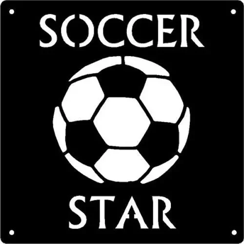 Soccer Star Sport Wall Art Decorative Sign