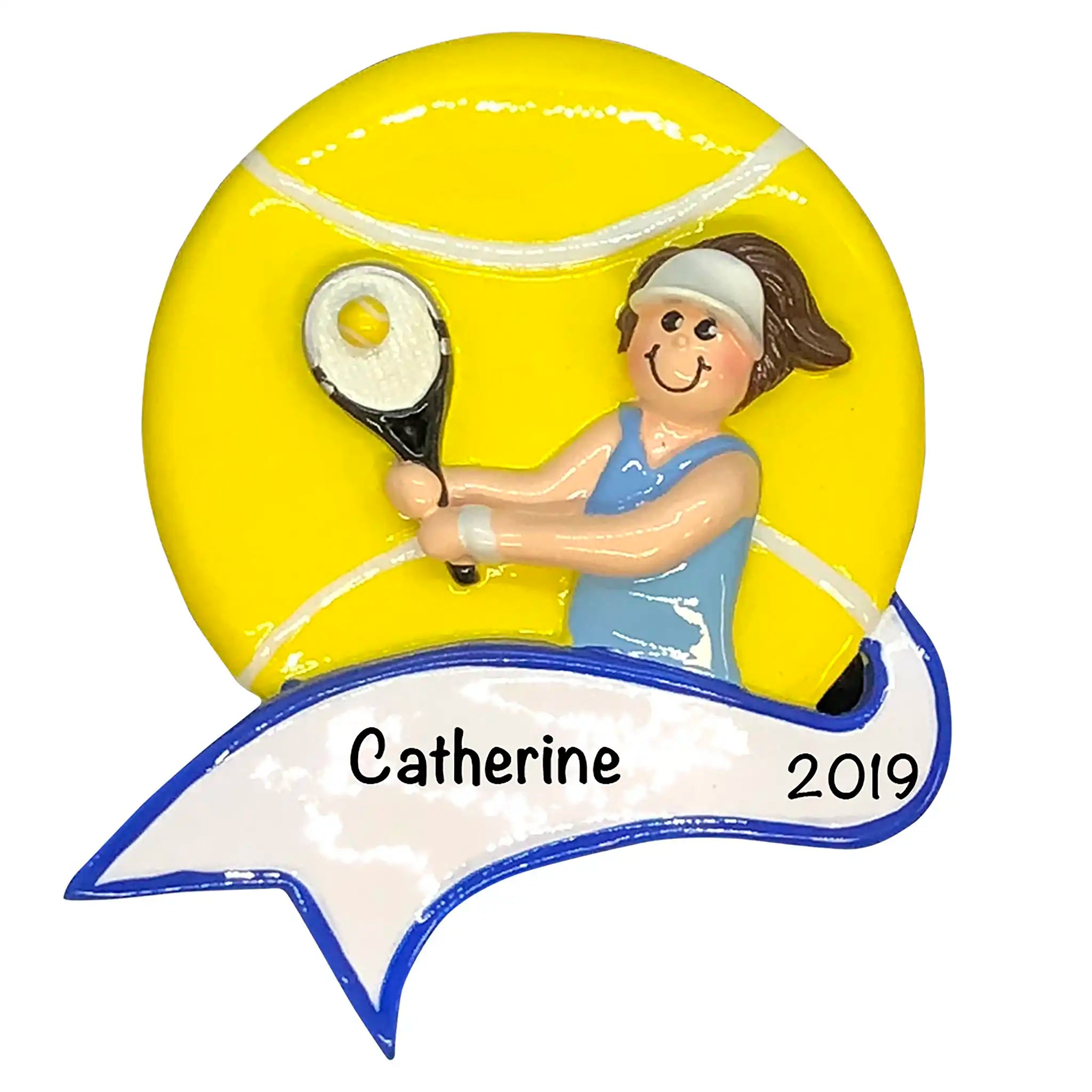 Tennis Serve Girl Personalized Ornament