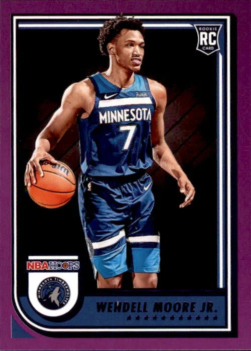 Wendell Moore Jr, RC, Purple Parallel, 2022-23 Panini Hoops Basketball NBA