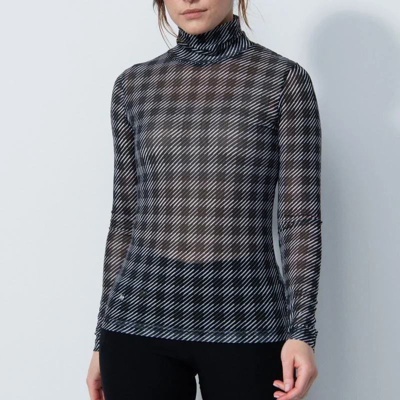 Daily Sports Barrie Mesh Turtleneck Sweater - Black Check