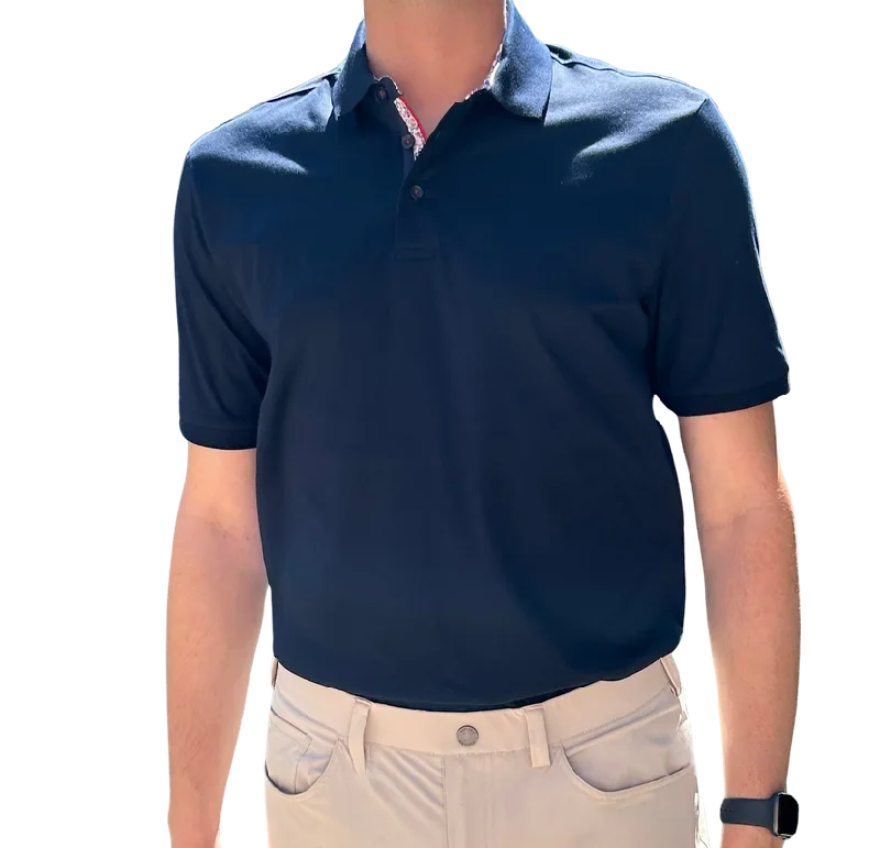 Danini Men's S/S Cotton Polo - Navy