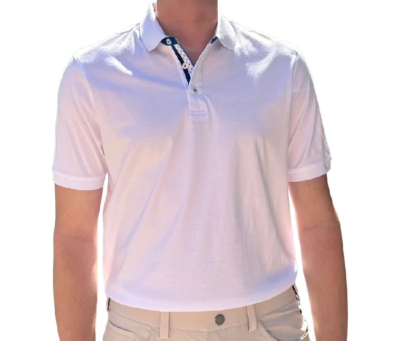 Danini Men's S/S Cotton Polo - White