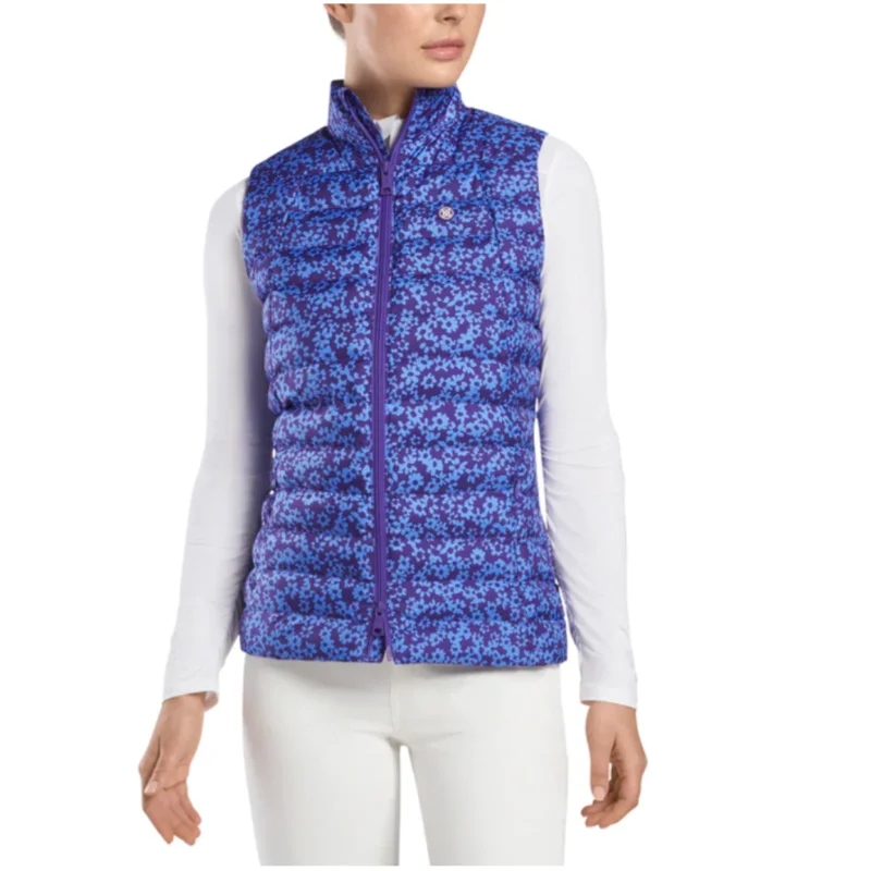 G/FORE Floral Print Puffer Vest - Violet