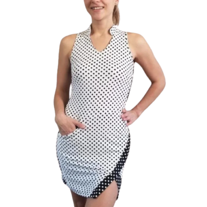 Tzu Tzu Kaia Dress - Polka Dotty -White/Black